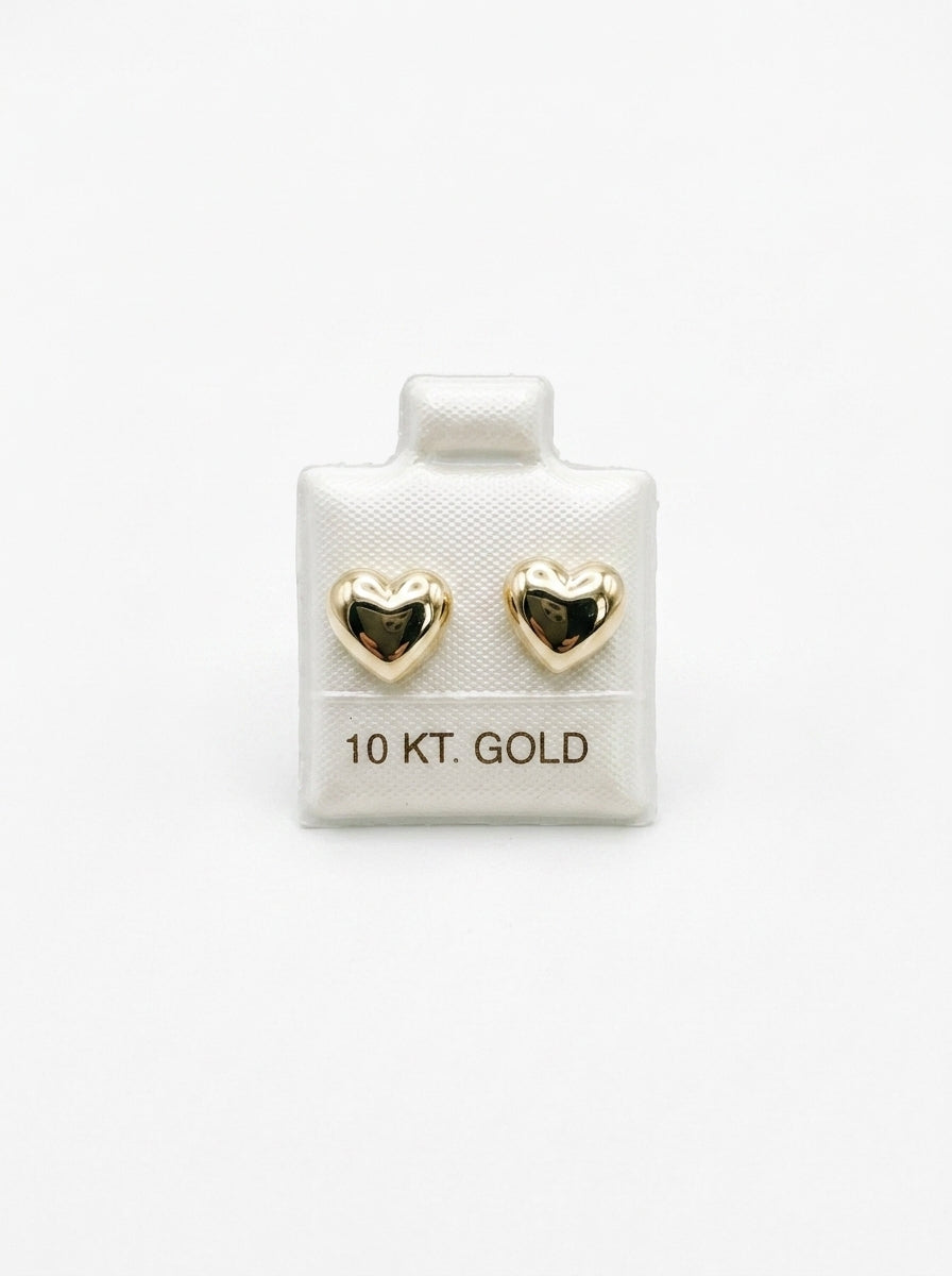 Broquel de oro 10k diseño corazón bombacho grande (de bolitas) LM5209