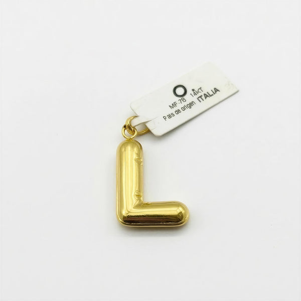 Dije de oro 14k de inicial L inflada Mod LM5123 - 3.5 cm