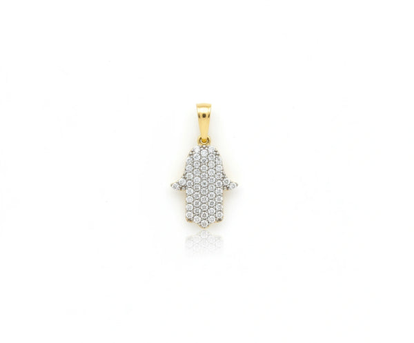 Dije Mano de Fátima en Oro 14k con circonias Mod. 2012