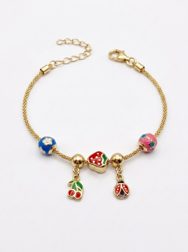 Pulsera de oro 14k tipo diseñador Mod 5623 - 14cm con ajustador