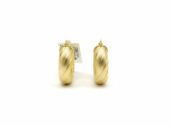 Arracadas modelo grabado italiano de oro 14k