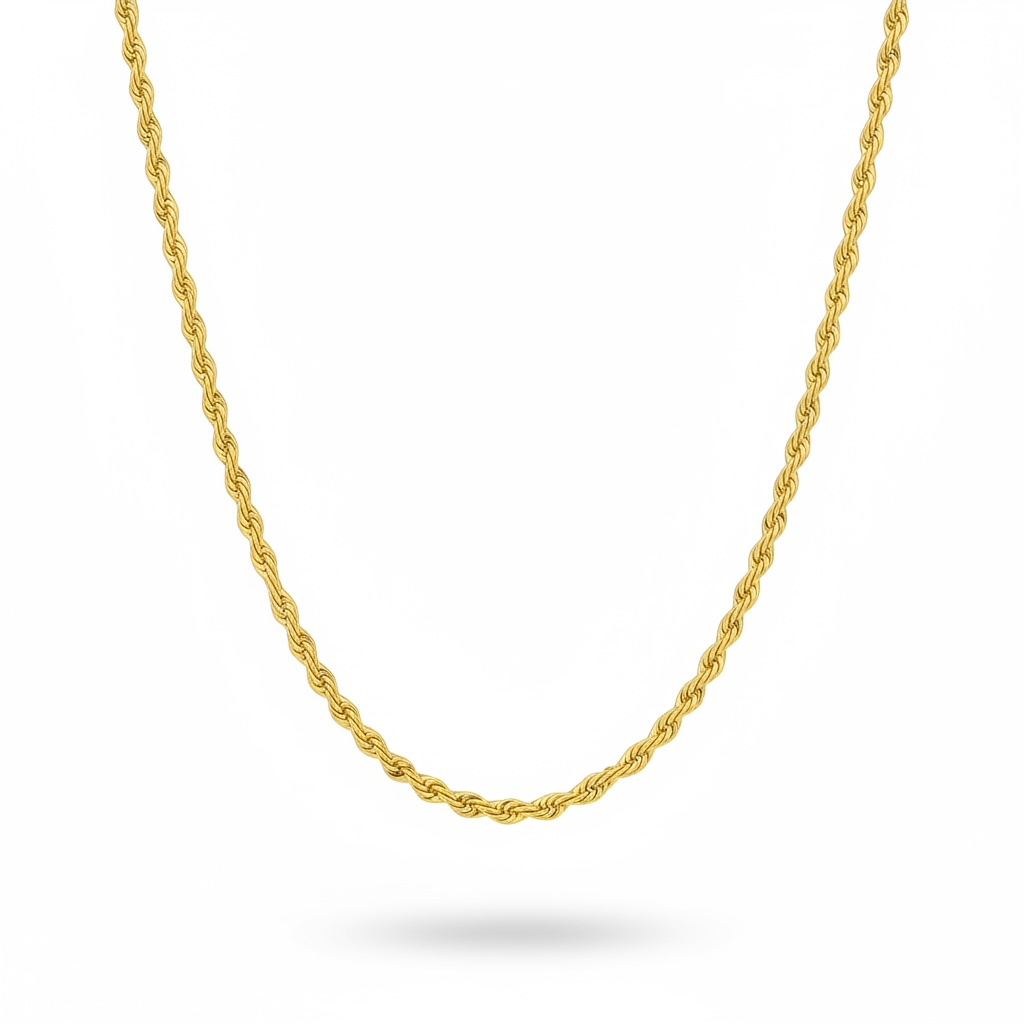 Cadena torsal de oro 14k 1 mm