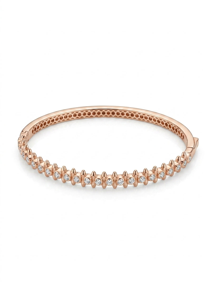 Brazalete de oro rosa 10k tipo diseñador mod 5711