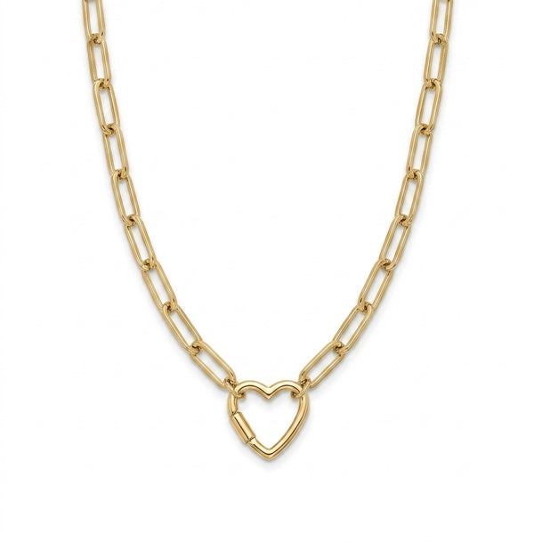 Gargantilla de oro 10k diseño broche de corazón 5164 - 45 cm
