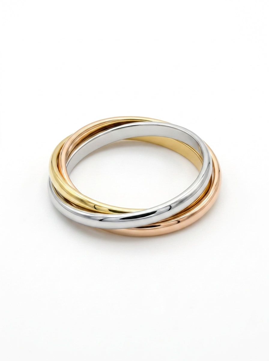 Anillo de oro florentino 14k diseño de entrelazado / trinity Mod LM5352