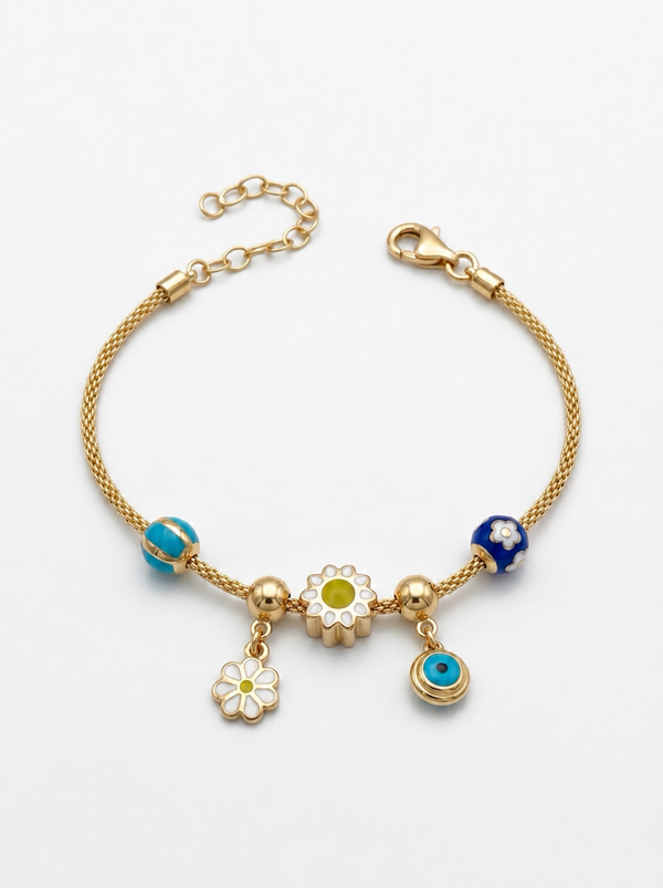 Pulsera de oro 14k tipo diseñador Mod 5624 - 14cm con ajustador
