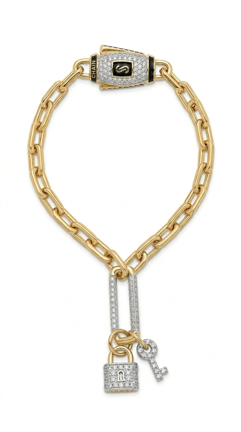 Pulsera de oro 14k de diseñador LM5060 18 cm