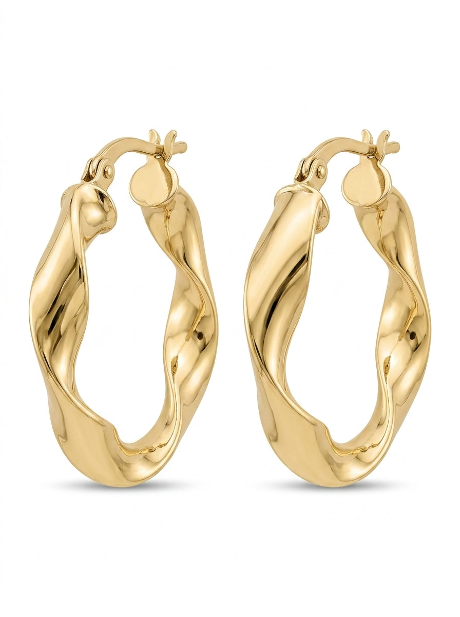 Arracadas de oro 14k torcidas Mod 5555 - 2.4 cm