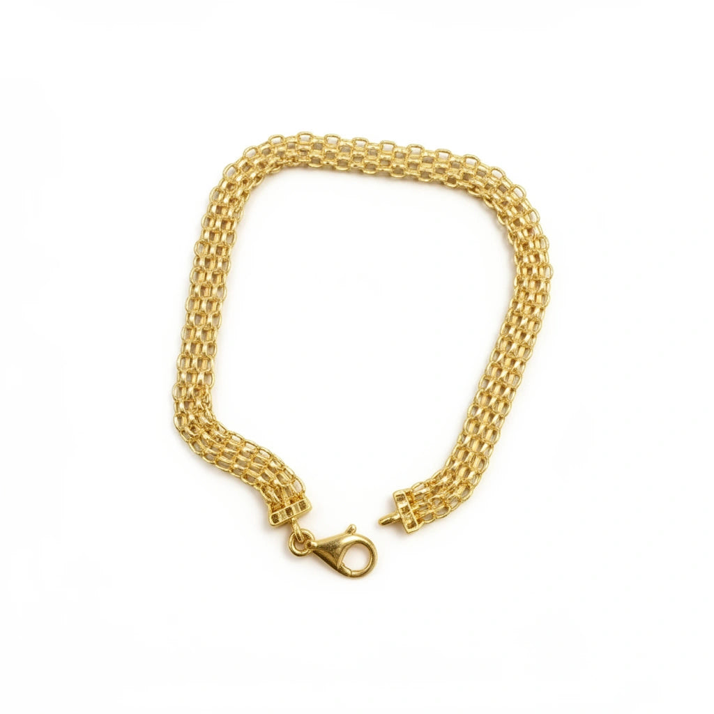 Pulsera de oro 10k tejido Bismark - 18 cm