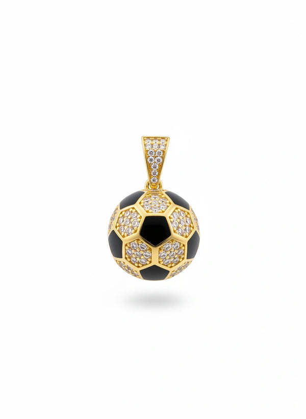 Dije de balón de oro 14k con incrustaciones de circonias