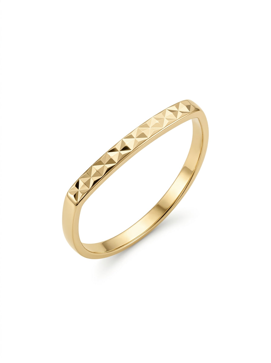 Anillo de oro 14k diseño media luna diamantado Mod LM5119