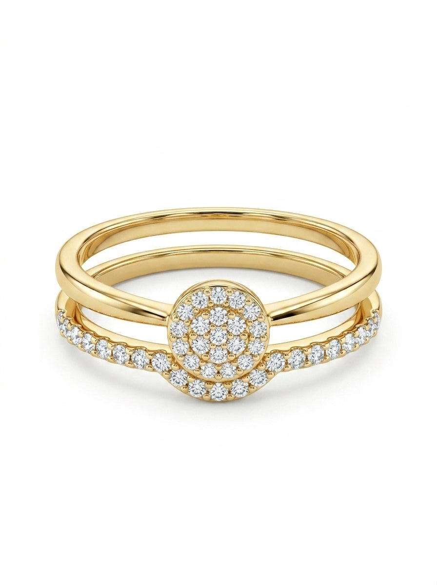 Alíanza de oro amarillo 14k con diamantes de naturales Mod 5485