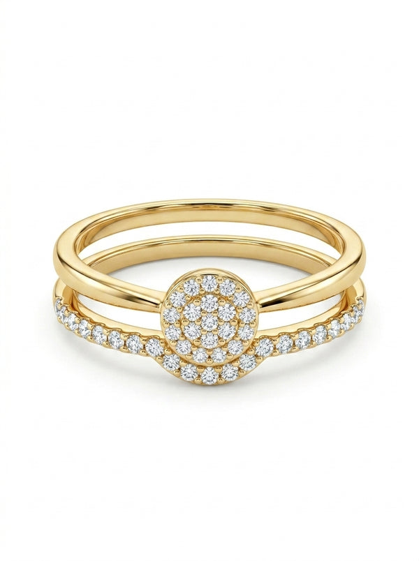Alíanza de oro amarillo 14k con diamantes de naturales Mod 5485