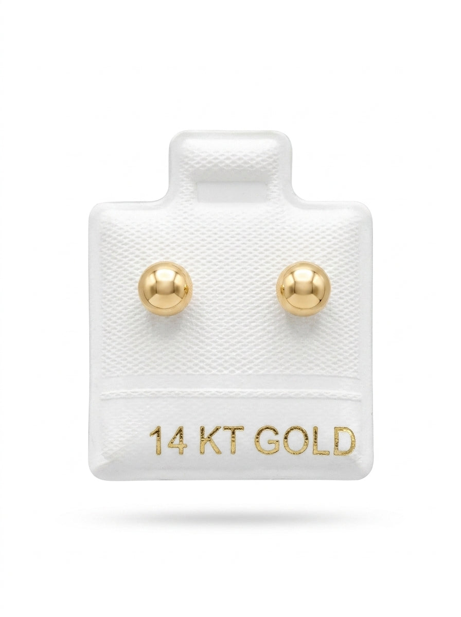 Broquel de oro 14k diseño de bolitas Mod LM5259 (de bolitas)