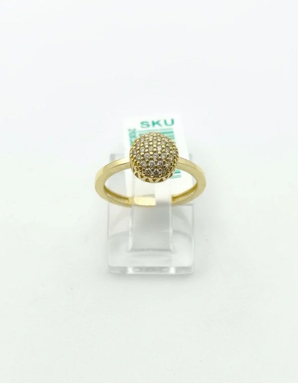 Anillo de esfera pavé 10k