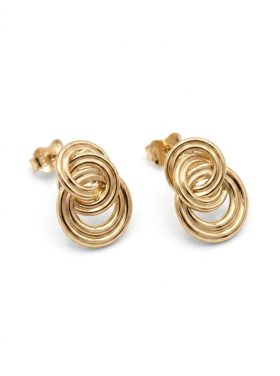 Aretes de oro 14k diseños de nudo infinito Mod 5558