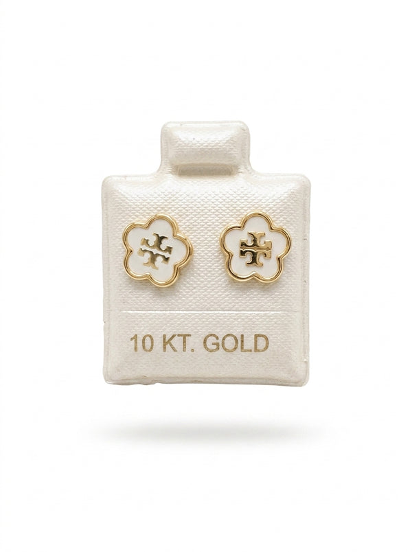 Broquel de oro 10k delgado tipo diseñador (de bolitas) Mod 5642