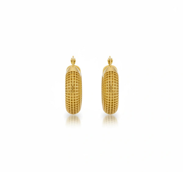 Arracadas texturadas de oro 14k