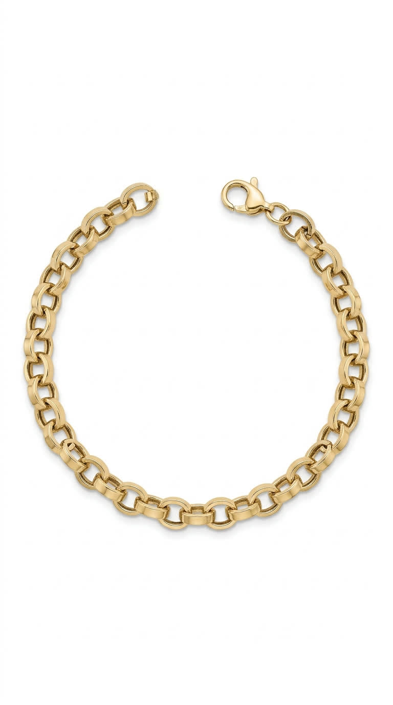 Pulsera de Eslabones Ovalados en Oro amarillo 14K LM5067 - 18 cm