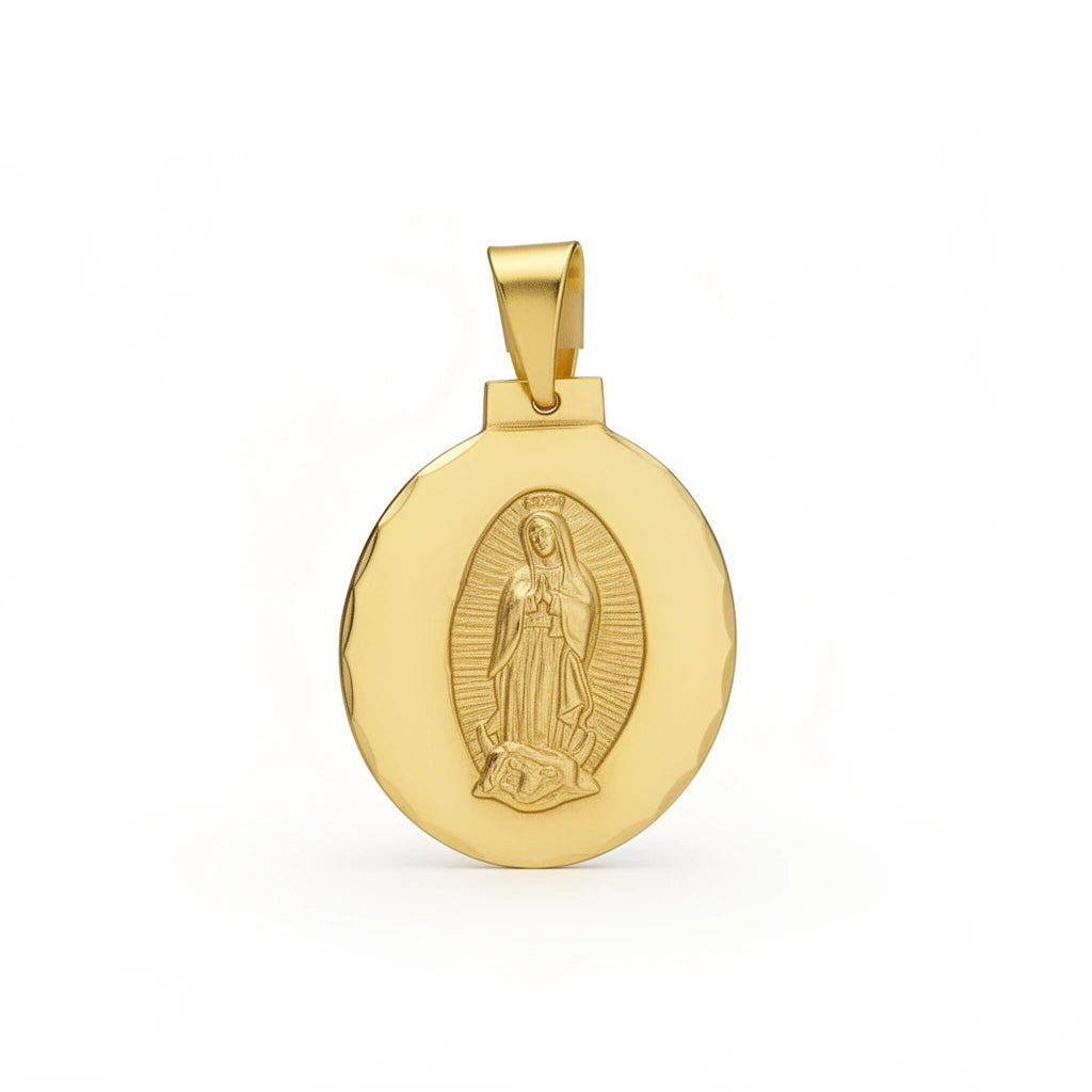 Medalla de la virgen de Guadalupe de oro 14k Mod.1403 - 1.5 cm