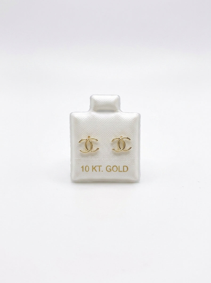 Broquel de oro 10k tipo diseñador (de bolitas) LM5213