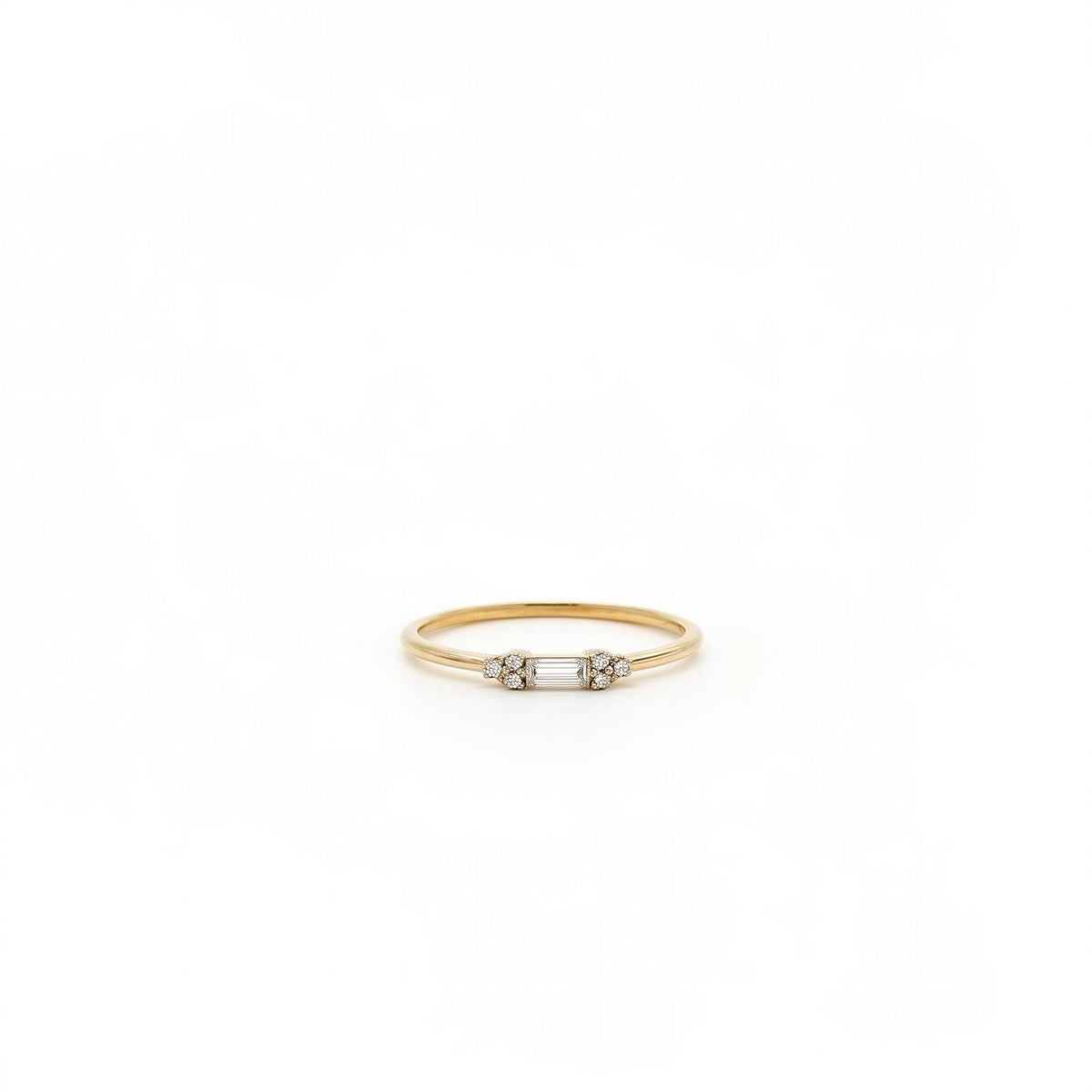 Anillo de Oro 14K con Circonia Baguette Mod. 5036