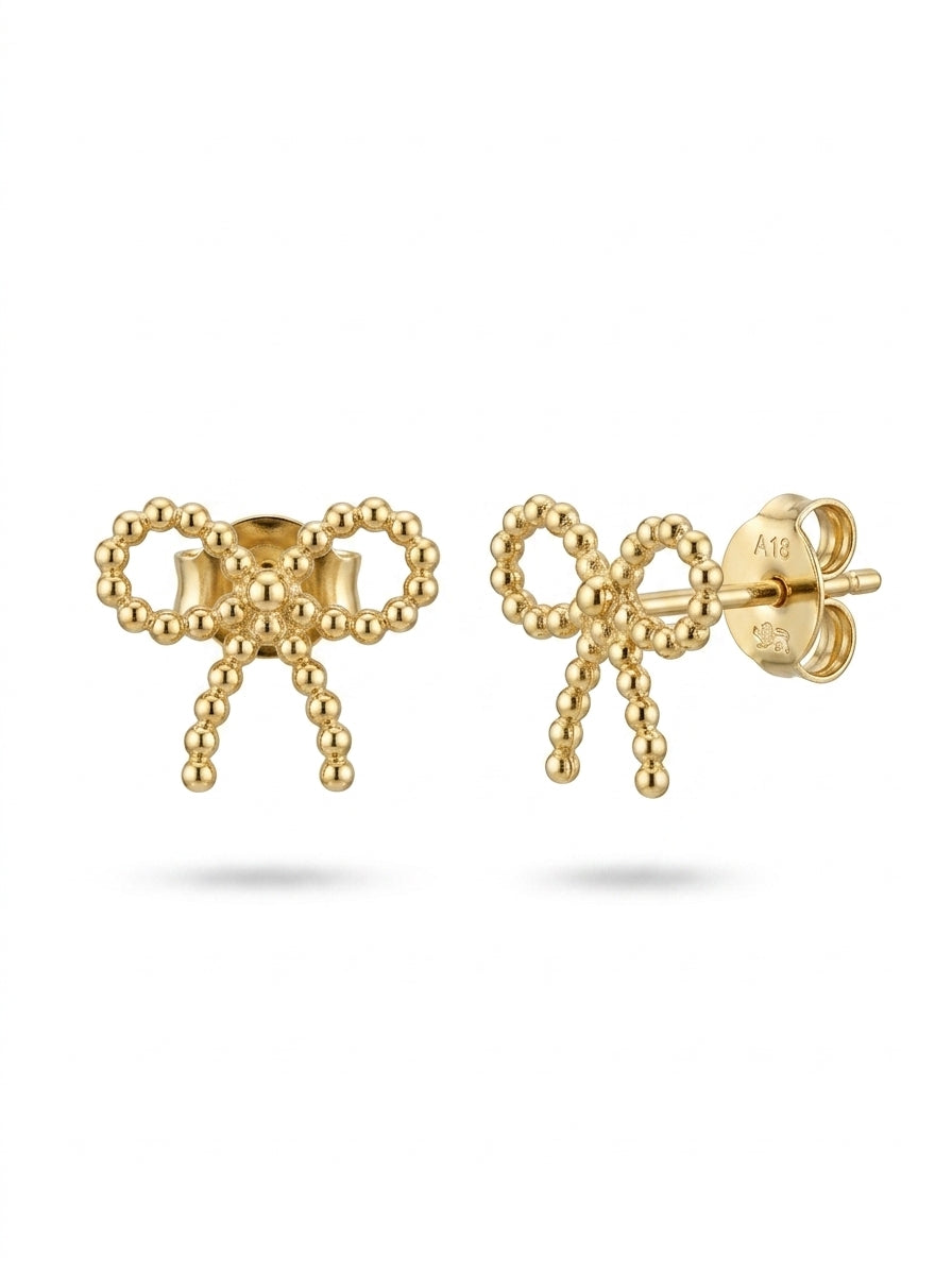 Aretes de oro 14k diseño de moño calado Mod LM5305