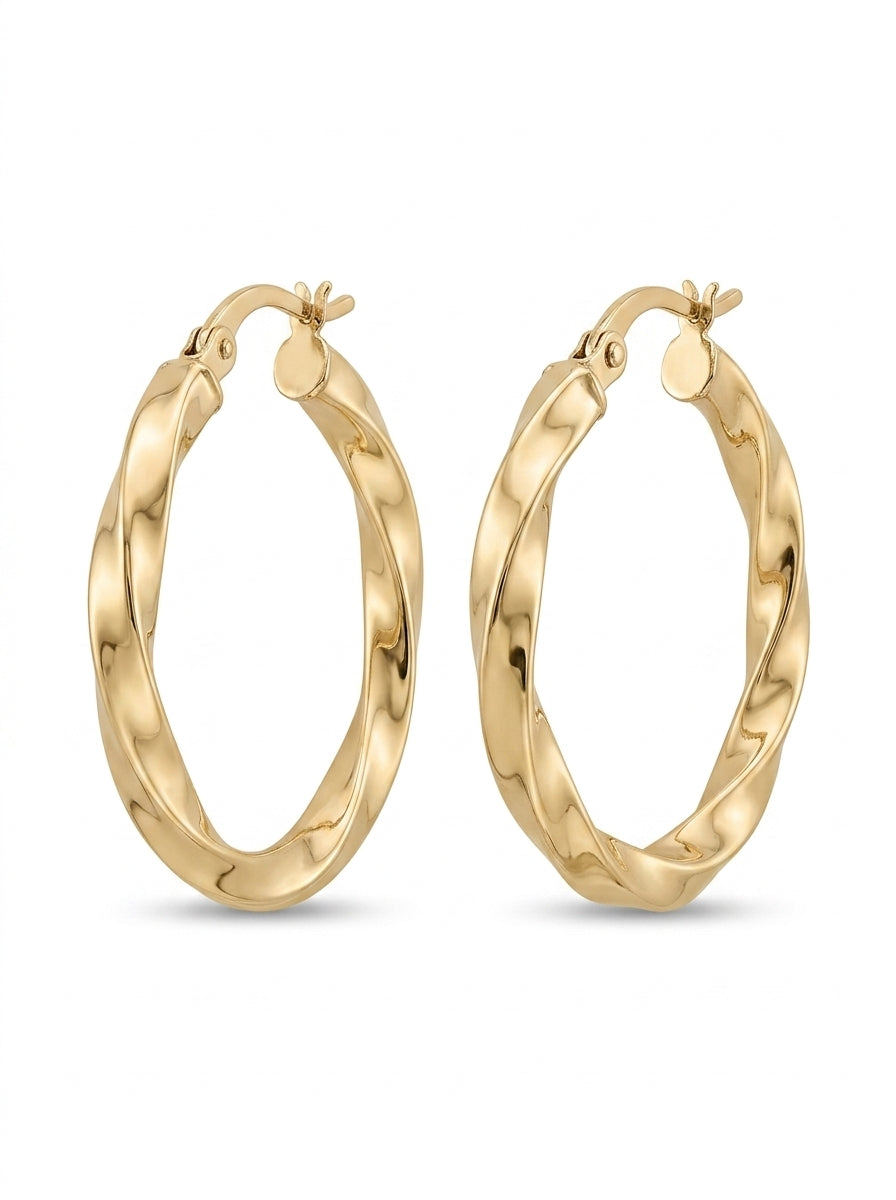 Arracadas de oro 14k torcidas Mod 5552 - 2.5 cm