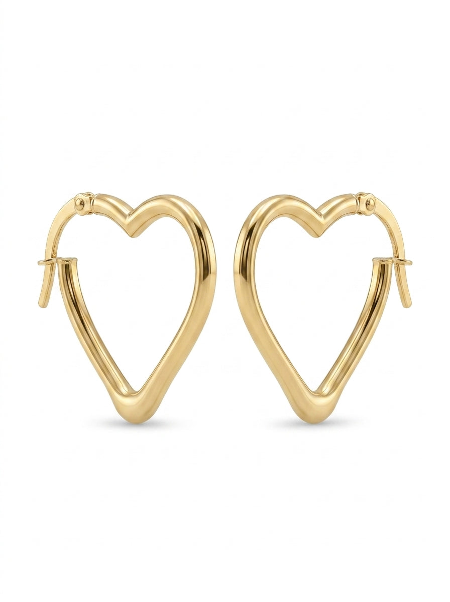 Grapas de oro 14k de corazón Mod 5562 2cm