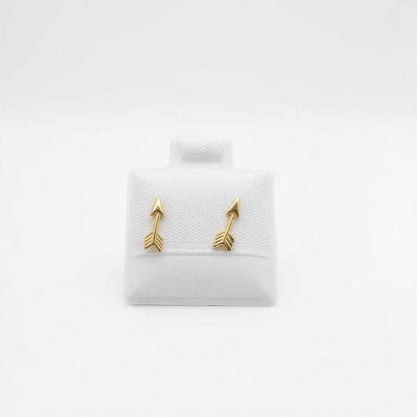 Broquel de oro 14k de flechas (de bolitas)