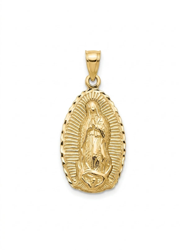 Medalla de oro 10k diseño de la virgen de Guadalupe Mod. LM5384 - 2.5 cm