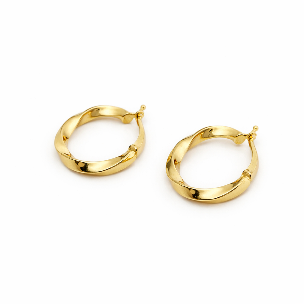 Arracadas torsales de oro 14K Mod1415L 1.5 cm