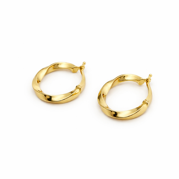 Arracadas torsales de oro 14K Mod1415L 1.5 cm