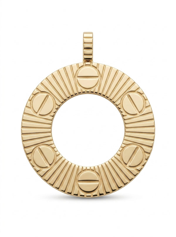 Dije de oro amarillo 14k inspirado en diseñador Mod 5802 - 2.5 cm