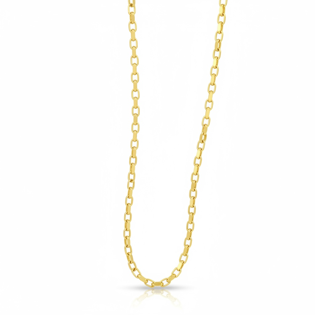 Cadena de oro 14k tejido eslabón cuadrado Mod IT144055 - 2 mm