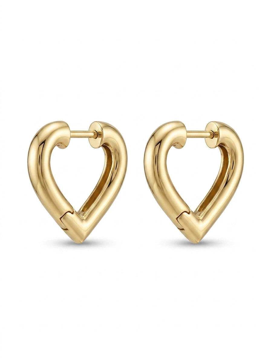 Aretes de oro 14k diseño silueta de corazón Mod LM5248 - 1.5 cm