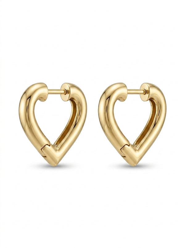 Aretes de oro 14k diseño silueta de corazón Mod LM5248 - 1.5 cm