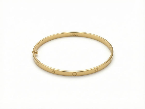 Aro delgado de oro 10k tipo diseñador hueco Mod LL5171 - 18 cm x 3 mm