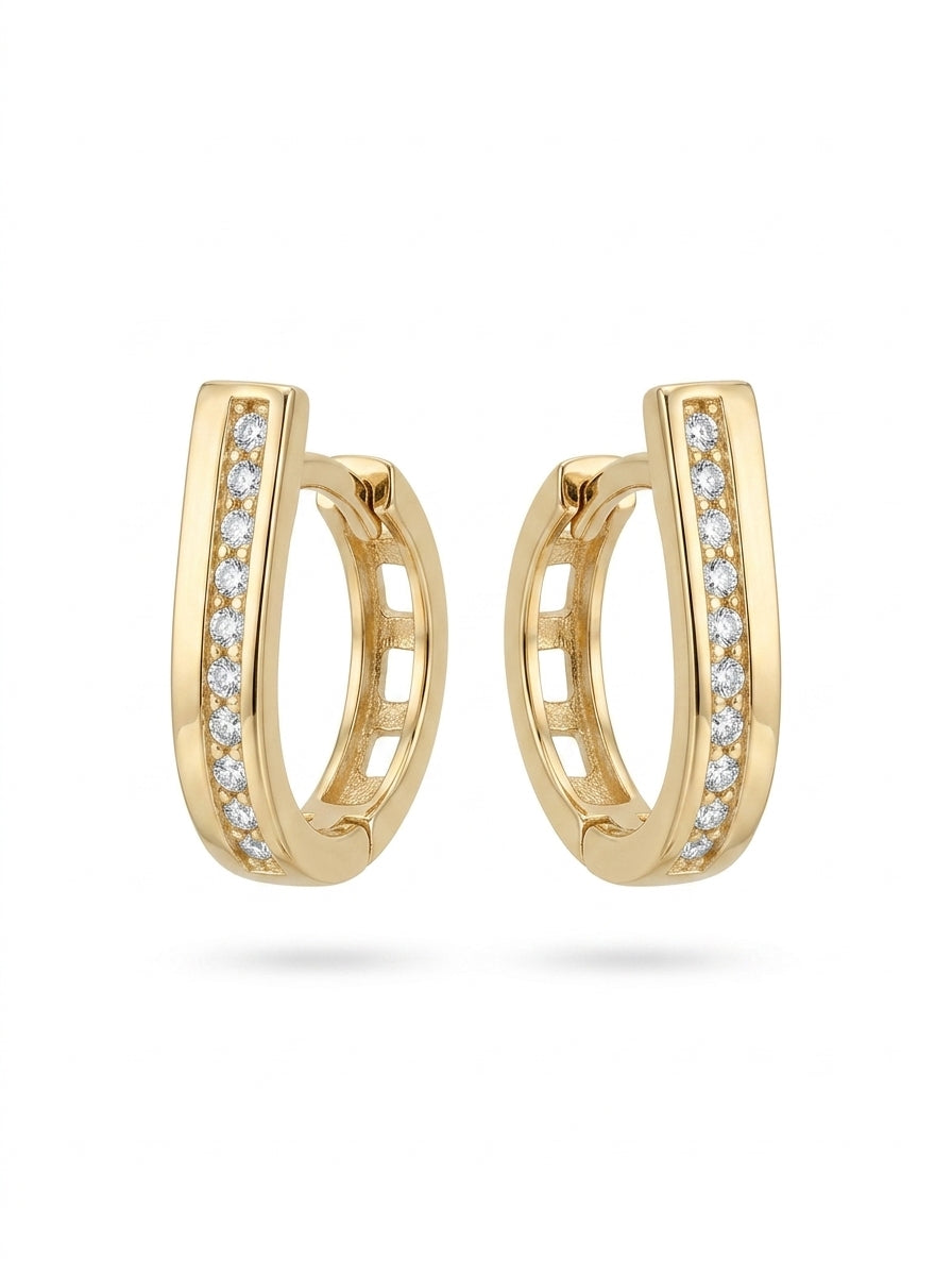 Huggies de oro 14k tipo diseñador Mod LM5393 - 1.5 cm