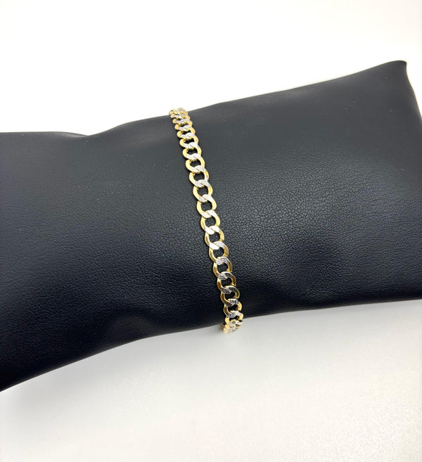 Pulsera Cubana Diamantada de oro 14k
