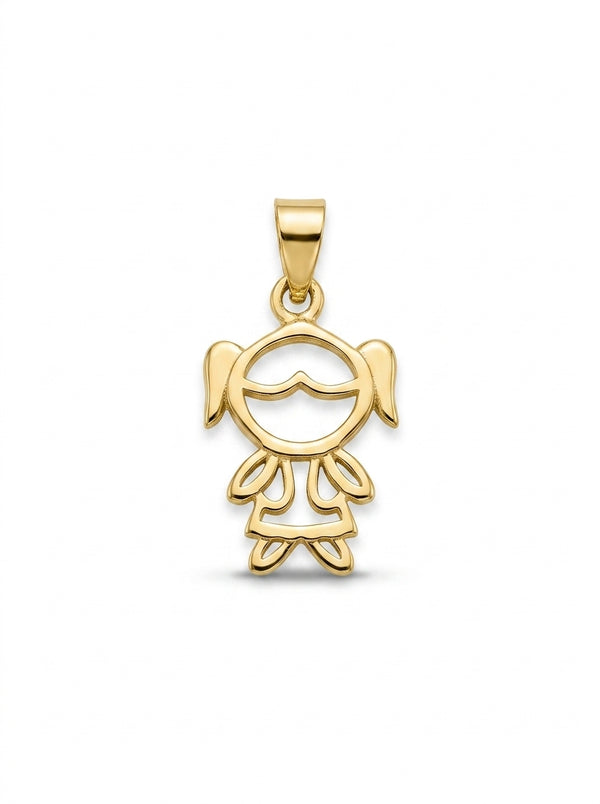 Dije de oro 14k diseño de niña LM5233- 1.4 cm