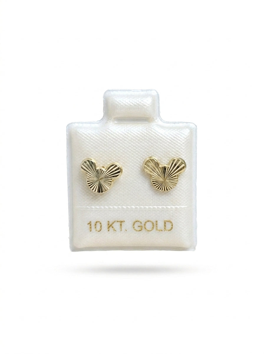Broquel de oro 10k diseño MM diamantado (de bolitas) LM5210
