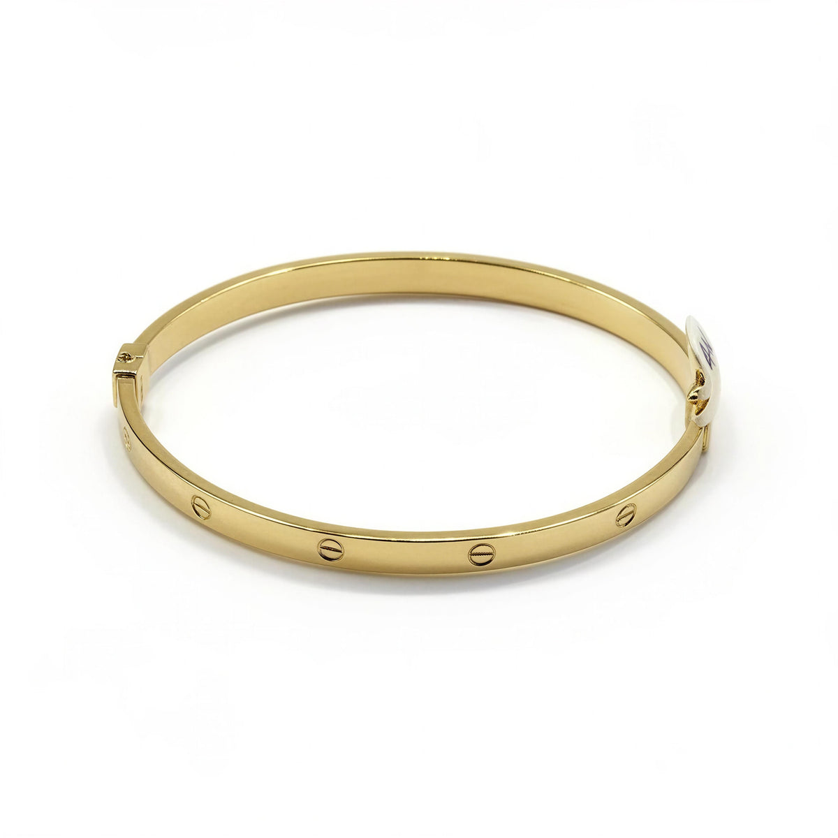 Aro de oro 14k tipo diseñador hueco con broche Mod. 5004 - 18 cm