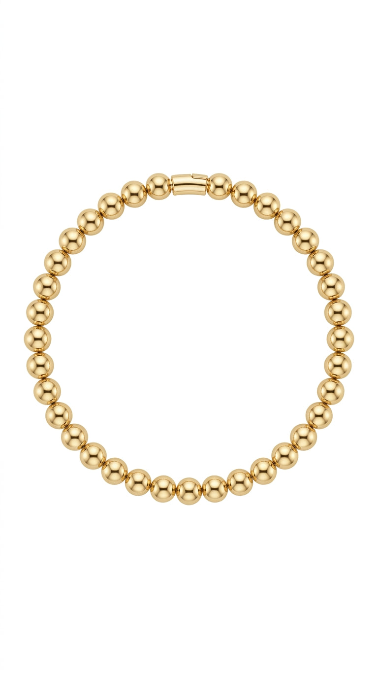Aro de oro 14k rígido con bolitas huecas LM5092 - 18 cm