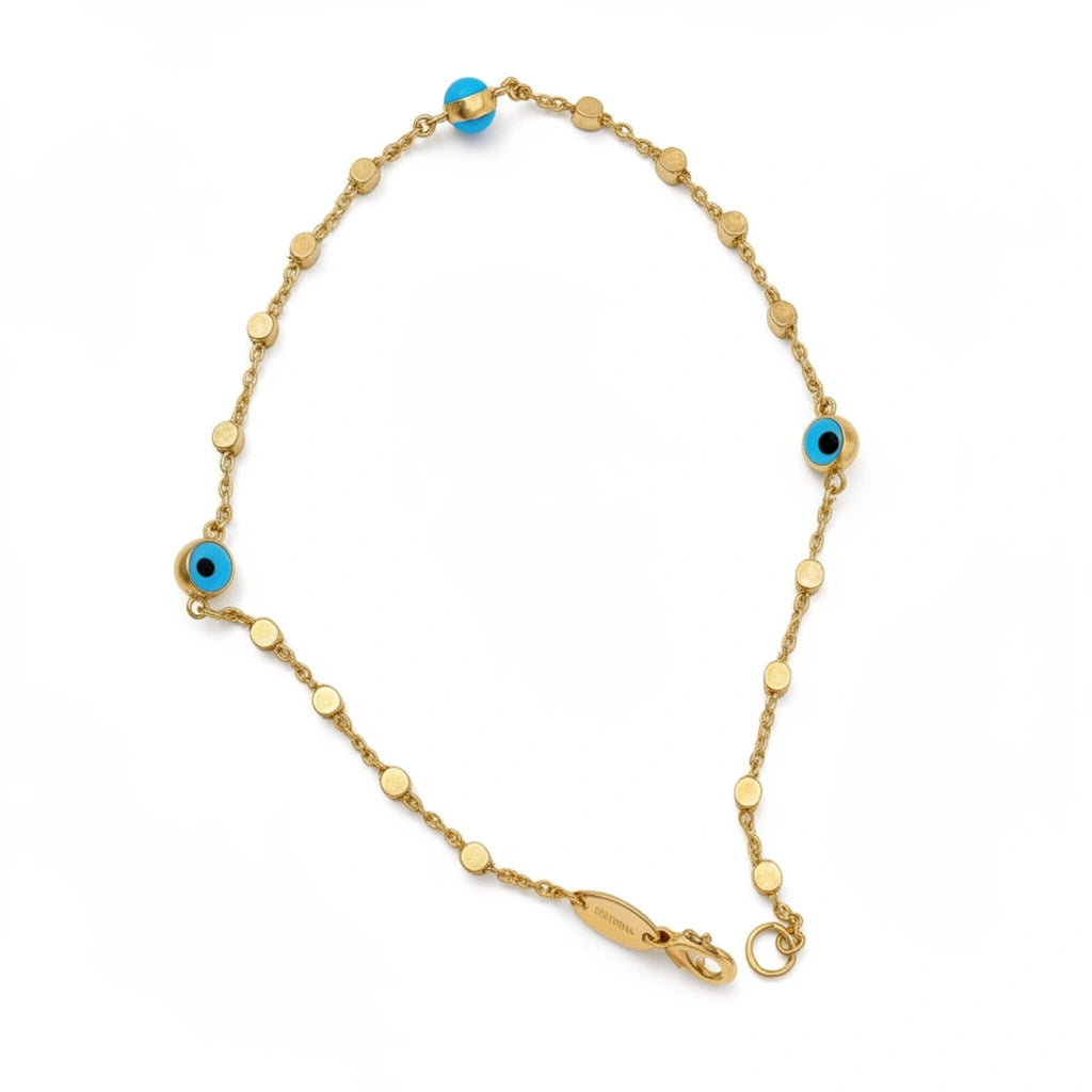 Pulsera de oro 14k con ojitos turcos Mod. 6B1000