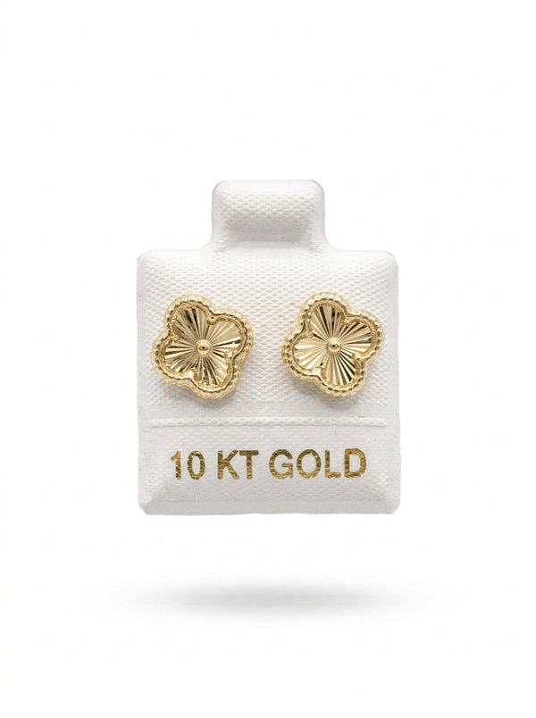 Broquel de oro 10k delgado tipo diseñador (de bolitas) Mod 5645