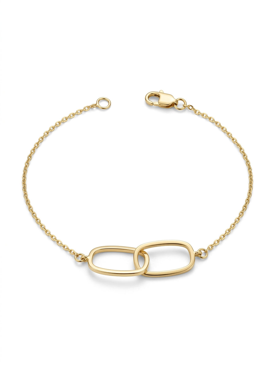 Pulsera de oro 14k diseño de eslabón Mod LM542 - 18 cm