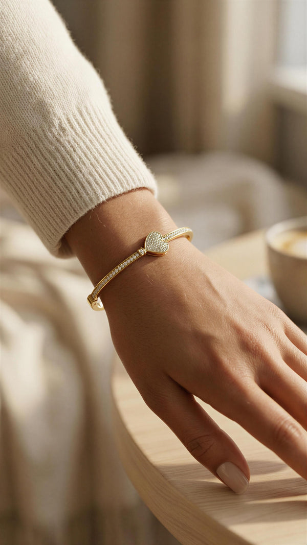 Brazalete de corazón con circonias Mod. LM5096 - 18 cm
