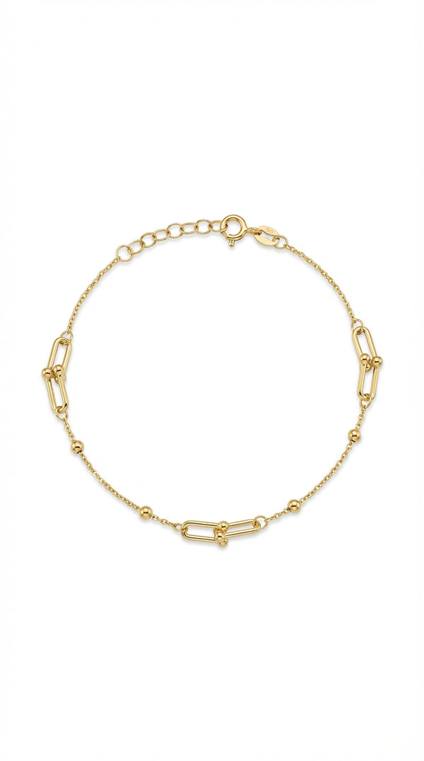 Pulsera de oro 14k tipo diseñador Mod. LM5088 - 18 cm