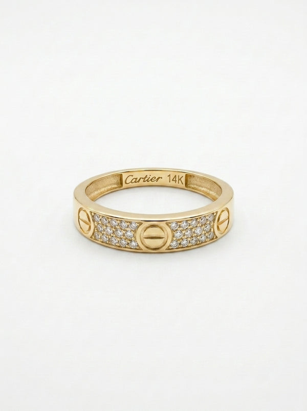 Anillo de oro 14k tipo diseñador con circonias Mod 5766